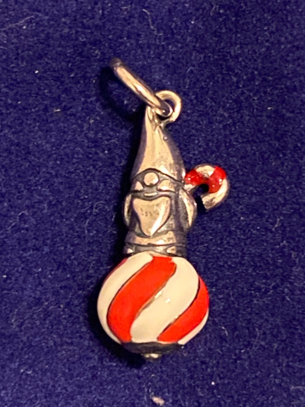 Retired James Avery Red and White Enamel Christmas Gnome